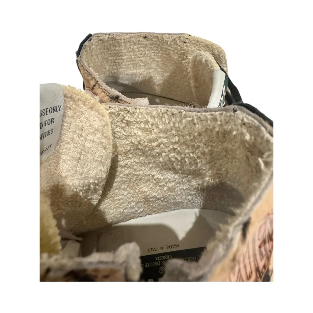 Golden Goose FRANCY Tiger Pony Hair High Tops w/ Gold Studs (Rare Vintage) - Picture 4 of 7